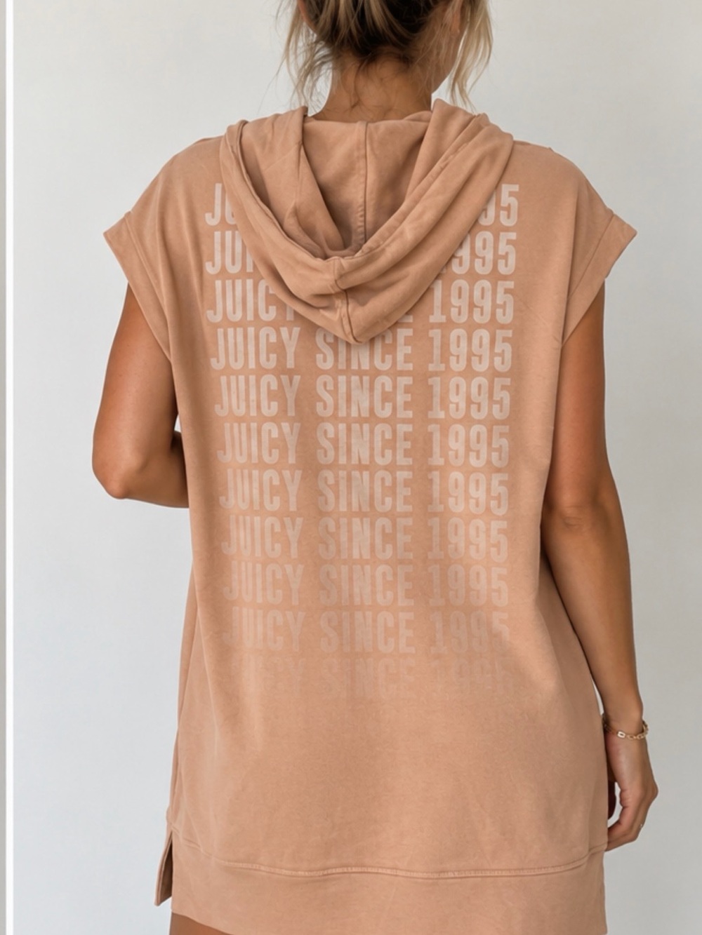 Juicy Couture Y2K “Juicy Since 1995” Sleeveless Hooded Tunic Size Medium